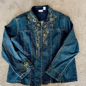 Chicos embroidered denim jacket